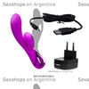 Vibrador con estimulador de clitoris carga usb y control bluetooth